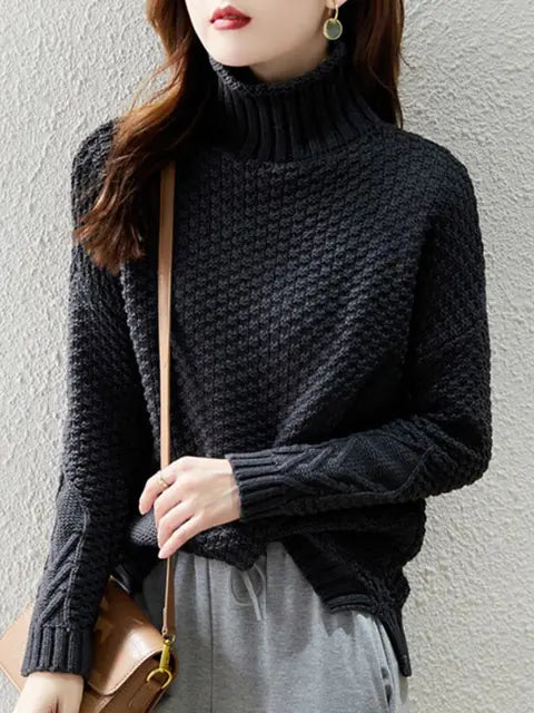 Women's Loose High-Neck Warm Sweater for Autumn/Winter