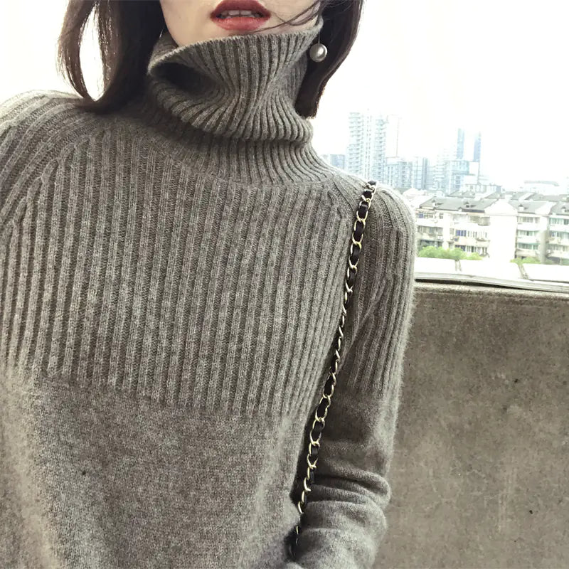 Cashmere Sweater, Long Sleeve Turtleneck for Fall/Winter
