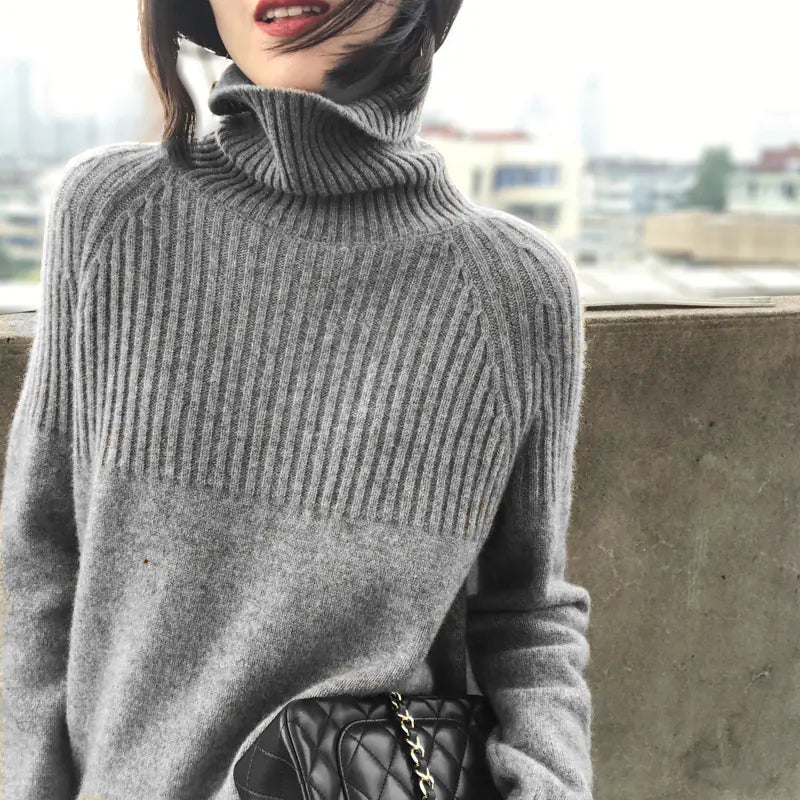 Cashmere Sweater, Long Sleeve Turtleneck for Fall/Winter