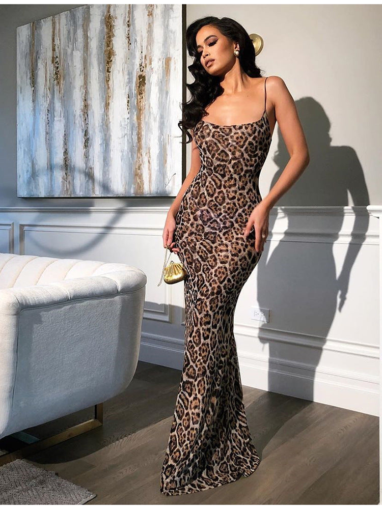 Kjole med leopardmønster