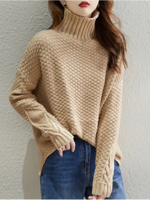 Women's Loose High-Neck Warm Sweater for Autumn/Winter