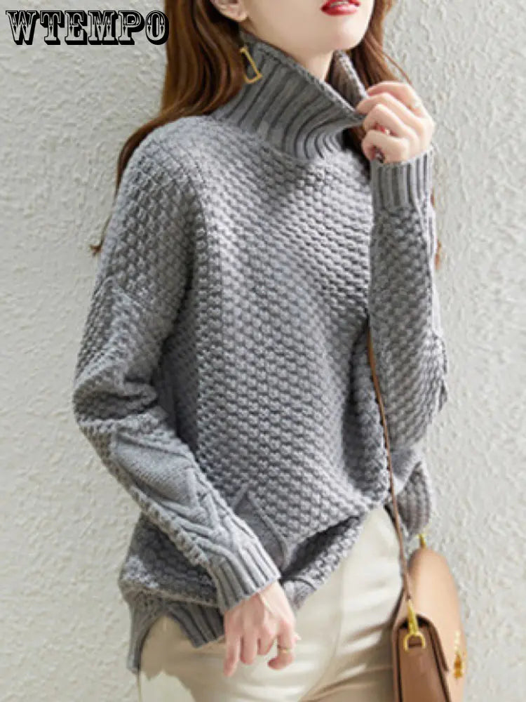 Women's Loose High-Neck Warm Sweater for Autumn/Winter