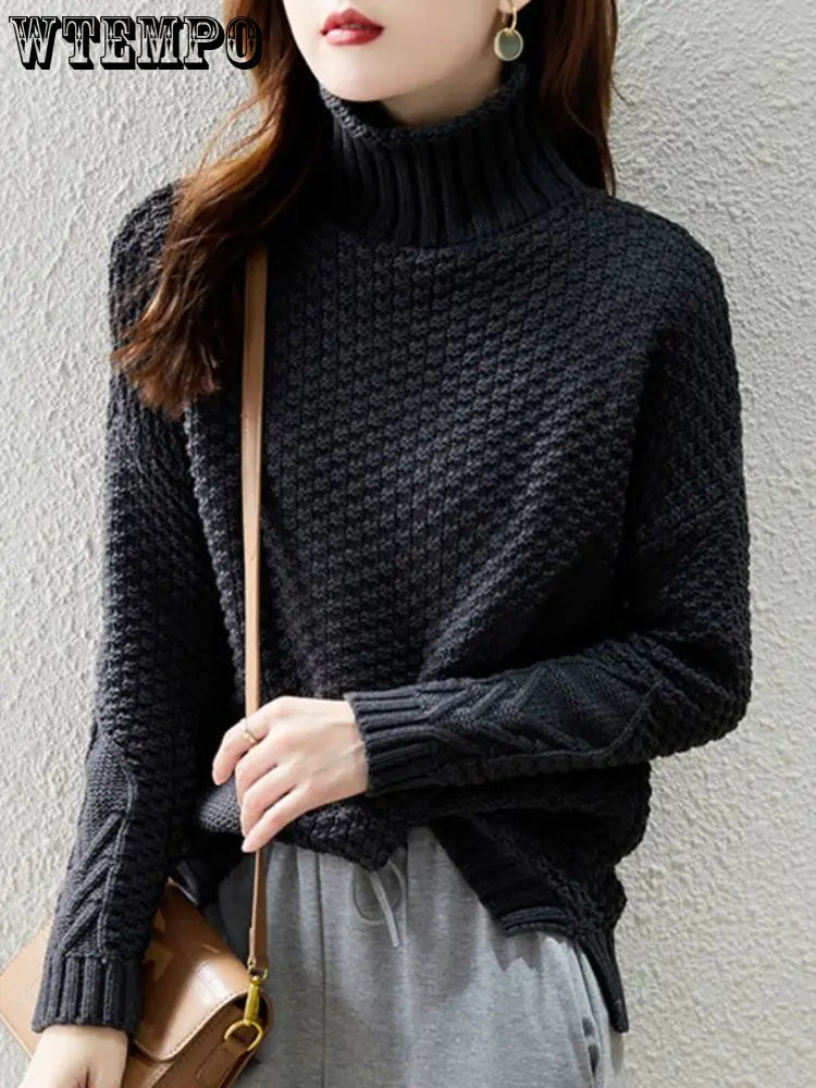Women's Loose High-Neck Warm Sweater for Autumn/Winter