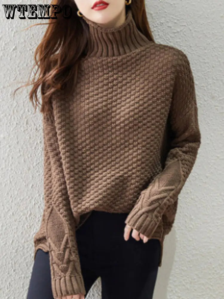 Women's Loose High-Neck Warm Sweater for Autumn/Winter
