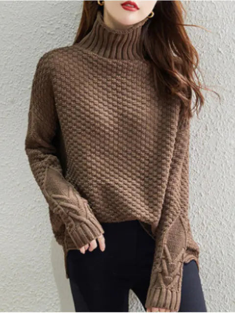 Women's Loose High-Neck Warm Sweater for Autumn/Winter