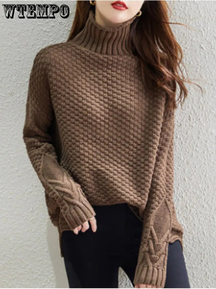 Women's Loose High-Neck Warm Sweater for Autumn/Winter
