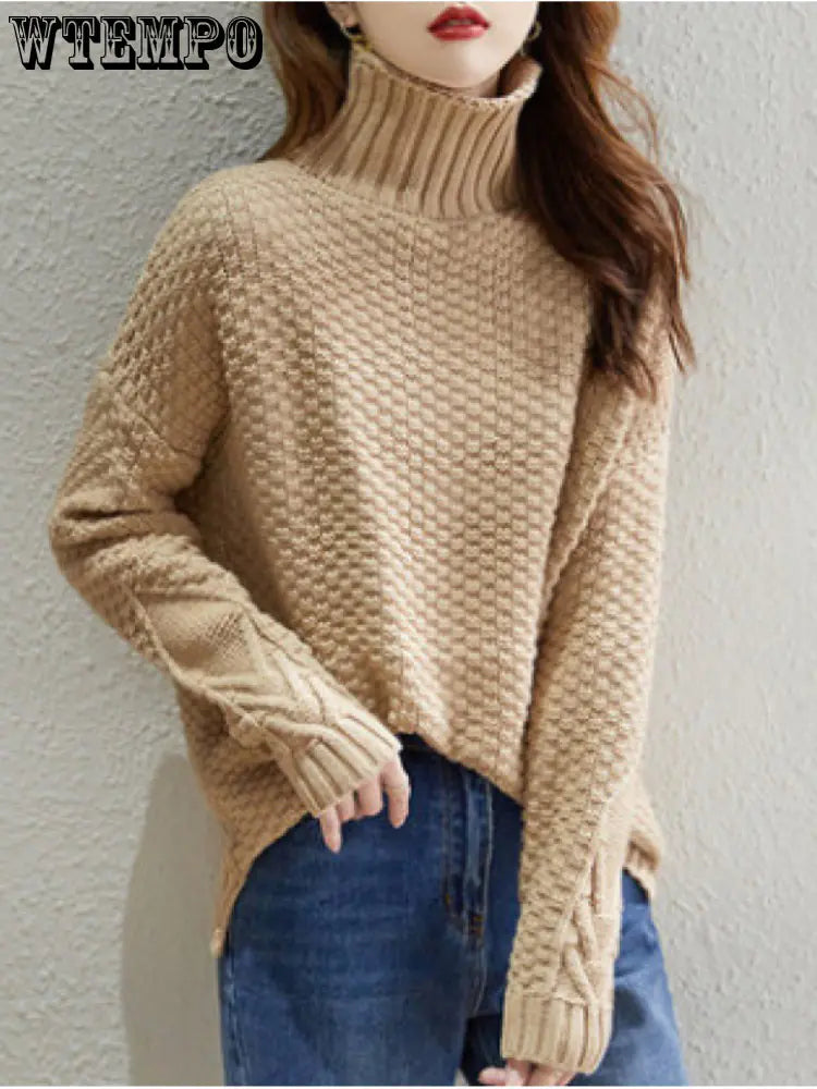 Women's Loose High-Neck Warm Sweater for Autumn/Winter