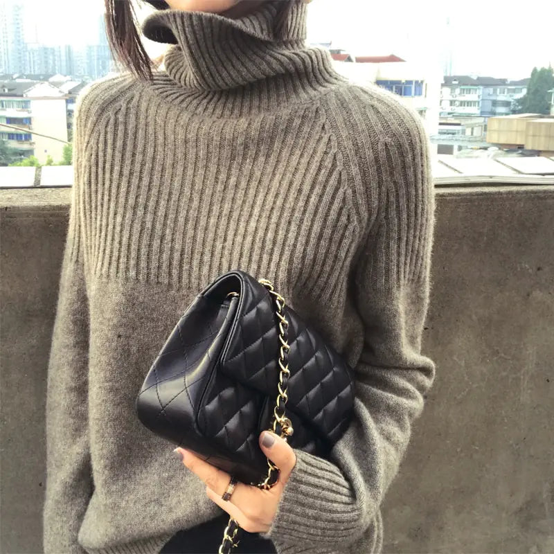 Cashmere Sweater, Long Sleeve Turtleneck for Fall/Winter